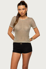 Luchia Shiny Knit Top