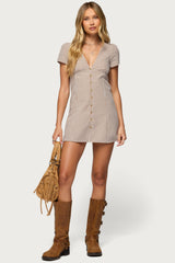 Arli Gingham Button Up Romper