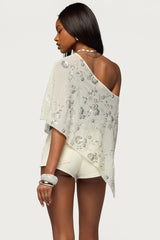 Triana Bead & Sequin Chiffon Poncho