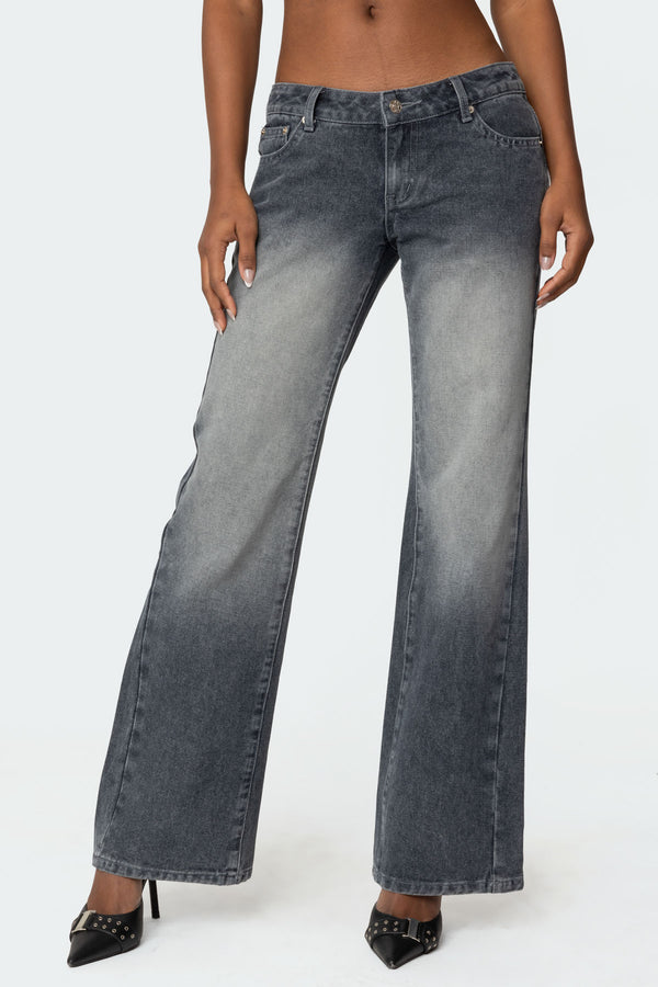 Alysse Washed Low Rise Bootcut Jeans