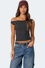 Keryn Striped Off Shoulder Top