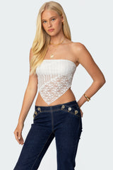 Sheer Lace Handkerchief Top