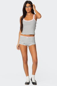 Sofi Striped Ribbed Shorts