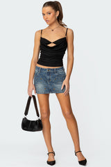 Ruari Studded Denim Mini Skirt