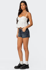 Siobhan Mid Rise Denim Shorts