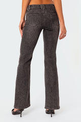 Tatum Washed Low Rise Flared Jeans