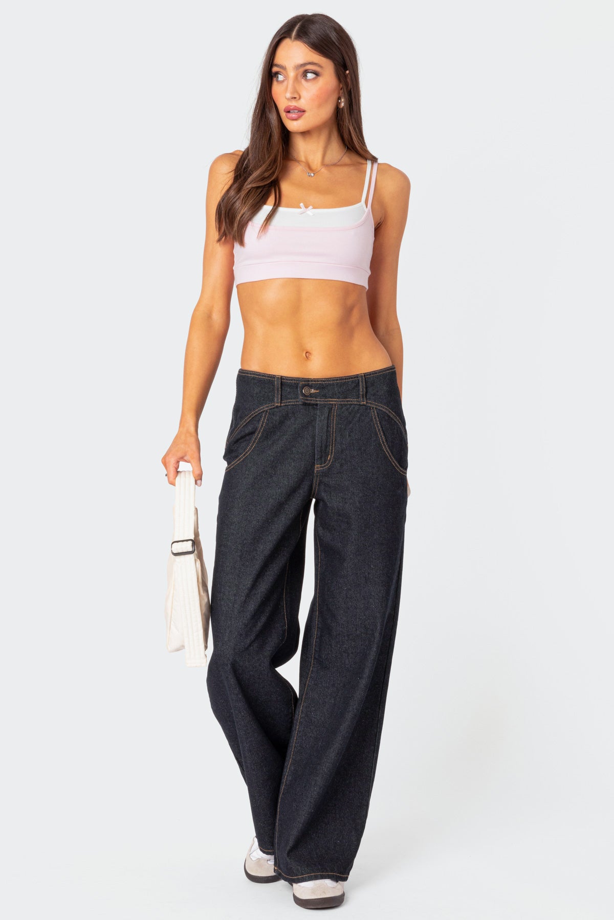 Western Low Rise Wide Leg Jeans
