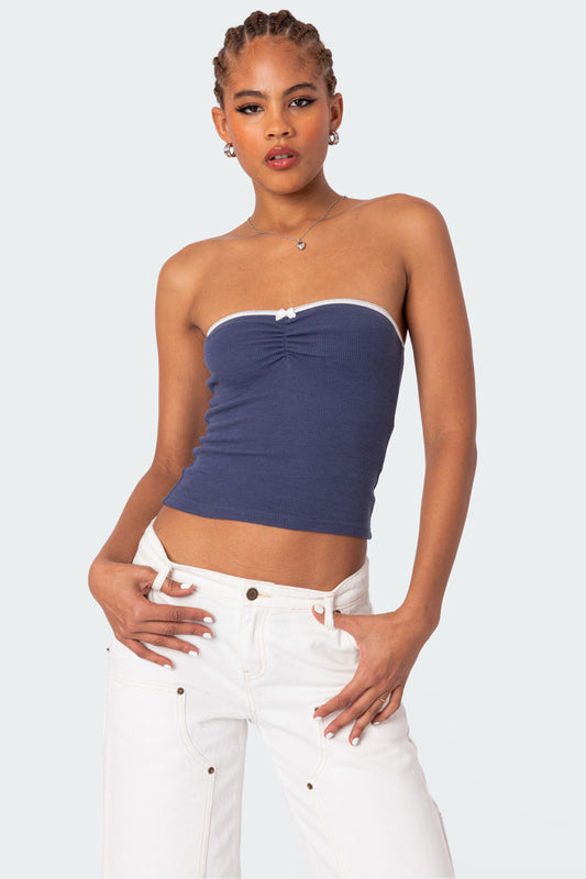 Kacey Strapless Waffle Top