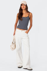 Gretta Striped Ribbed Tank Top