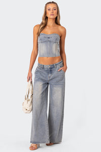 Myla Washed Low Rise Baggy Jeans