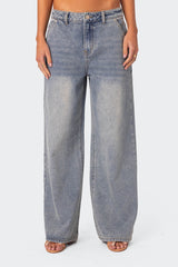 Myla Washed Low Rise Baggy Jeans