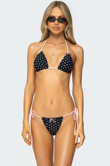 Leigh Polka Dot Triangle Bikini Top