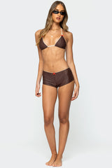 Pinstripe Triangle Bikini Top