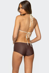 Pinstripe Boyshort Bikini Bottom