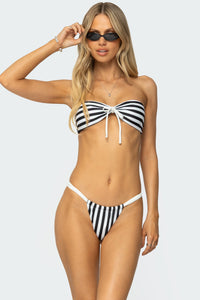 Dini Striped Bandeau Bikini Top