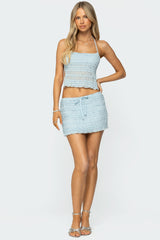 Mari Ruffle Chiffon Mini Skirt
