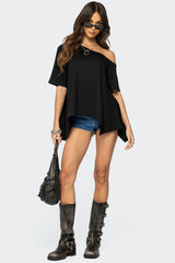 Josy Off Shoulder Handkerchief Top