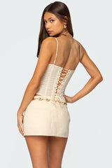 Avena Linen Look Lacey Corset