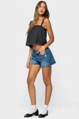 Tami Eyelet Ruffle Tank Top