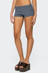 Reagan Striped Ribbed Micro Shorts