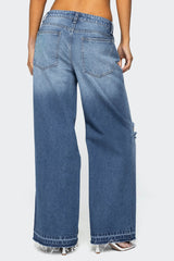 Xenia Distressed Low Rise Baggy Jeans