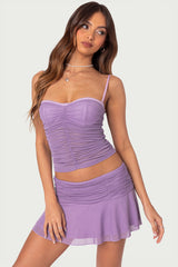 Rebecca Ruched Mesh Bra Top