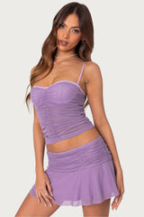 Rebecca Ruched Mesh Bra Top