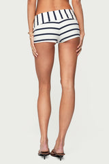 Lorenza Striped Fold Over Shorts