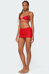 Leola Ladder Knit Mini Skirt