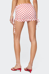 Zoe Polka Dot Drawstring Mini Skirt
