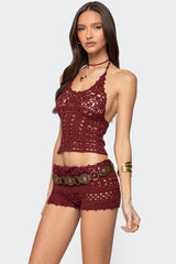 Kelani Crochet Halter Top