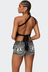 Codi Backless Asymmetric Knit Top