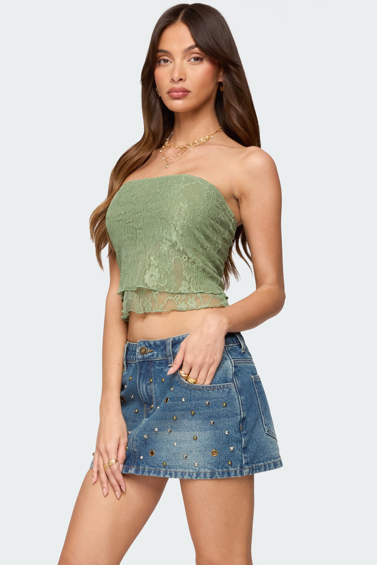 Liri Layered Lace Tube Top