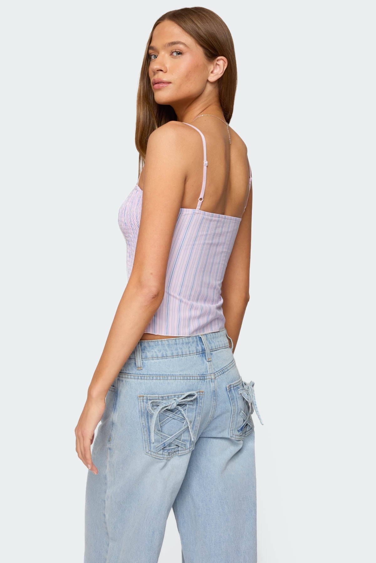 Leela Scrunch Striped Tank Top
