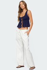 Alesia Tie Front Tank Top
