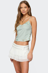 Sequin & Bead Woven Tank Top