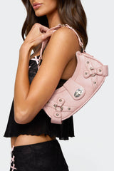 Hardware Faux Leather Bag