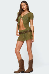 Mabelle Crochet Mini Skirt