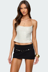 Metallic & Sequin Textured Tank Top