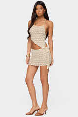 Alora Iridescent Crochet Backless Top