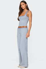 Monti Striped Henley Tank Top