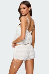 Mina Backless Eyelet Babydoll Top