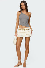 Knotted One Shoulder Asymmetric Top