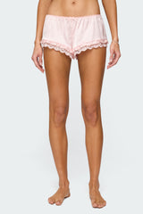 Clair Ruffle Lacey Satin Effect Shorts