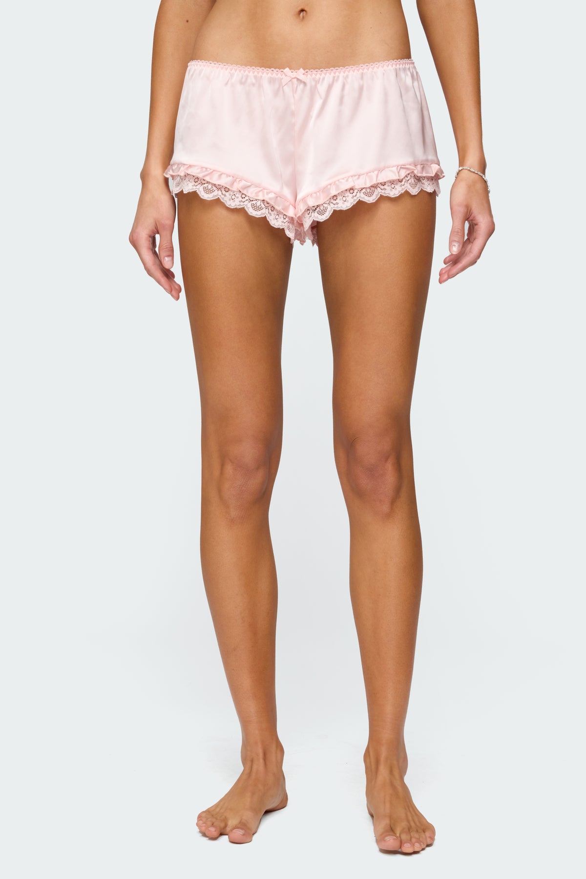Clair Ruffle Lacey Satin Effect Shorts