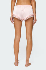 Clair Ruffle Lacey Satin Effect Shorts