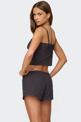 Shaya Button Up Eyelet Tank Top