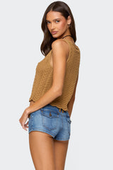 Sadiee Split Front Knit Top
