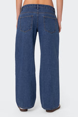 Petite Raelynn Washed Low Rise Baggy Jeans