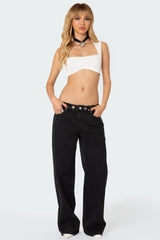 Libby Grommet Low Rise Wide Leg Jeans